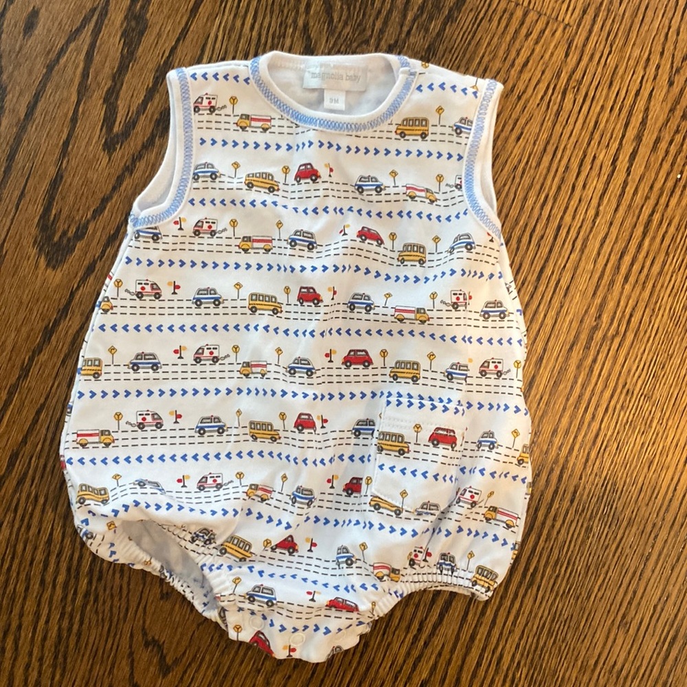Magnolia Baby 0-3 Months Truck Bubble Outfit